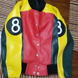 Women’s 8 Ball Bomber Style Leather Jacket