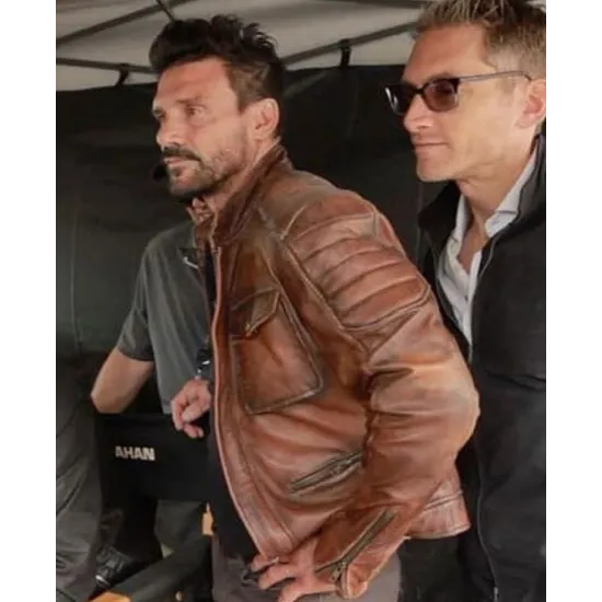 Frank Grillo Boss Level Brown Leather Jacket