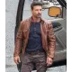 Frank Grillo Boss Level Brown Leather Jacket