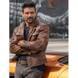 Frank Grillo Boss Level Brown Leather Jacket