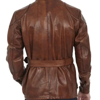 Brad Pitt Benjamin Button Brown Leather Motorcycle Jacket