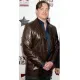 Brendan Fraser Dark Brown Leather Jacket