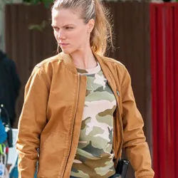 Chicago PD Tracy Spiridakos Brown Cotton Jacket