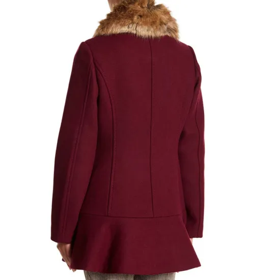 Riverdale S04 Camila Mendes Burgundy Wool Coat