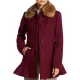 Riverdale S04 Camila Mendes Burgundy Wool Coat