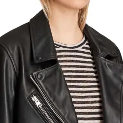 Emily in Paris Camille Razat Black Leather Jacket