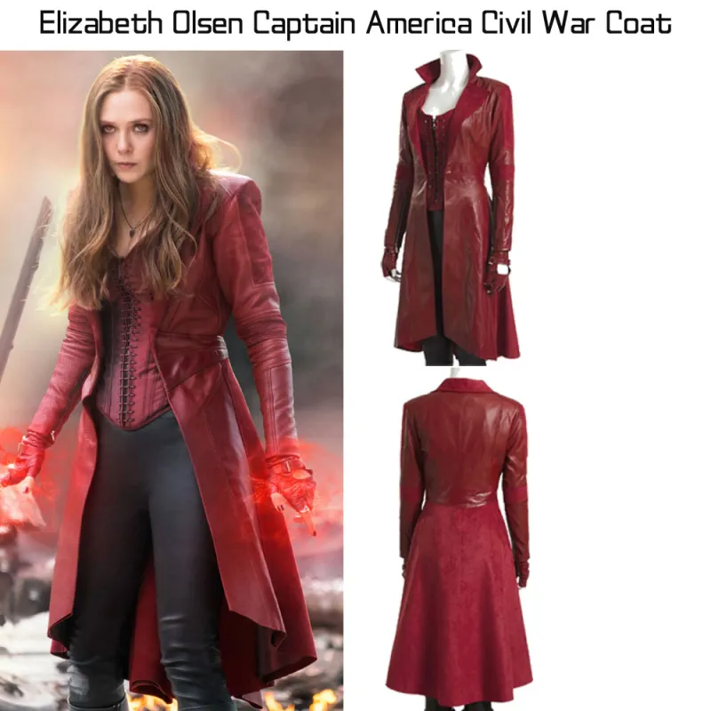 Elizabeth Olsen Red Trench Coat