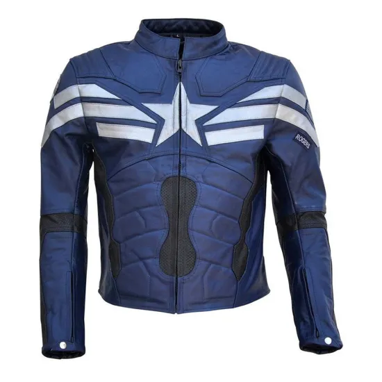 Captain America Winter Soldier Chris Evans Mens shops Biker Leather Jacket Costume