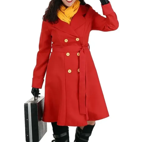 Carmen Sandiego Iconic Red Trench Coat