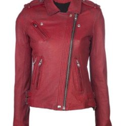 Kate Beckett Castle Stana Katic Red Leather Jacket