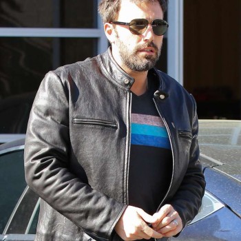 Ben Affleck Casual Wear Black Leather Jacket