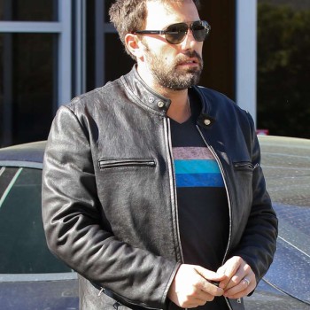 Ben Affleck Casual Wear Black Leather Jacket