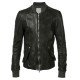 Men's Casual Wear Biker Style Bomber Black Leather Jacket