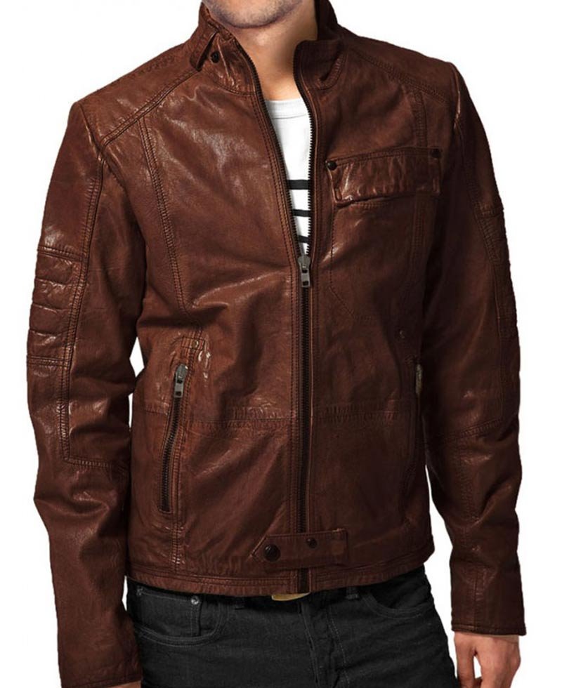 2024 New Motorcycle Pilot Leather Jacket Fashion Brand Men's Designer Punk  Wind Oblique Zipper Design Men's