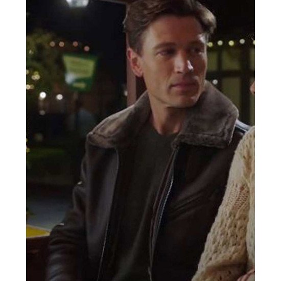 Jon Prescott A Very Charming Christmas Town Brown Leather Jacket