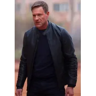 Chief Of Station Aaron Eckhart Black Leather Jacket