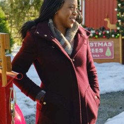 Rukiya Bernard Bells Are Ringing Maroon Wool Coat