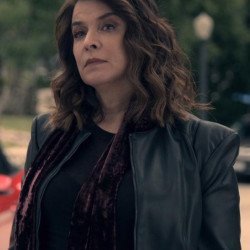 Truth Be Told Annabella Sciorra Collarless Leather Jacket