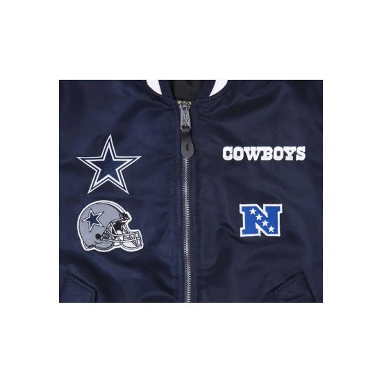 Dallas Cowboys Blue and Grey Bomber Jacket