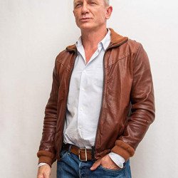 Daniel Craig Knives Out Brown Leather Jacket