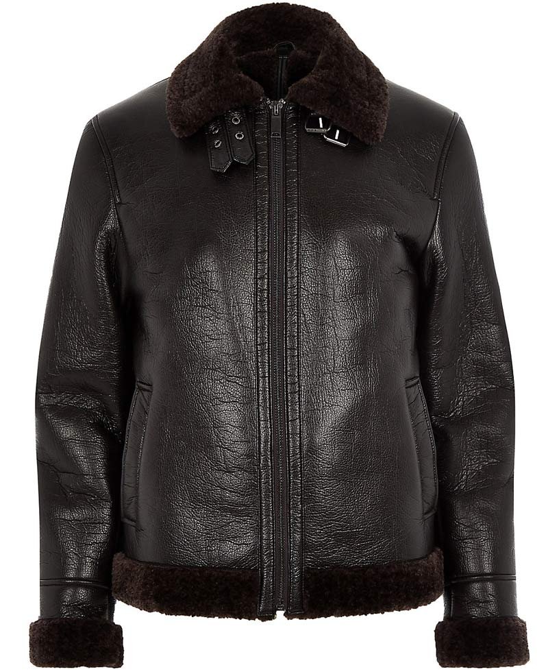 dark brown aviator jacket