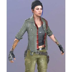 Jessa Yatsuda Dead Rising 4 Green Leather Jacket