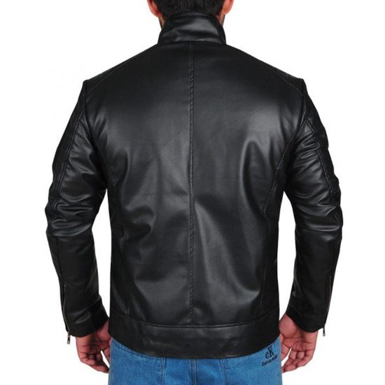 WWE Dean Ambrose Striped Black Leather Jacket - Films Jackets