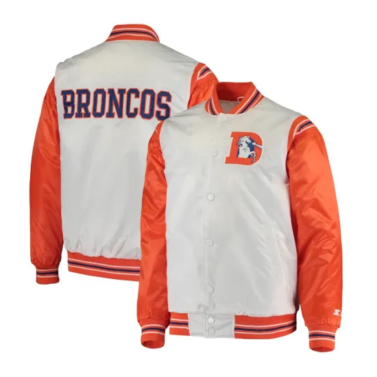 Denver Broncos Replica Starter White and Orange Jacket