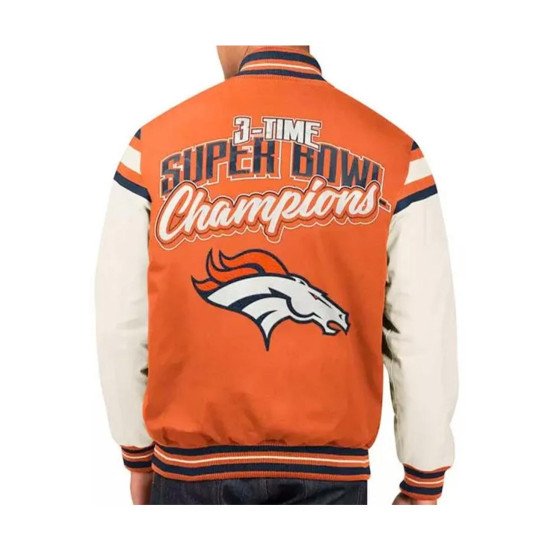 Denver Broncos Jacket  Broncos Super Bowl Orange Jacket