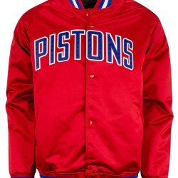 Detroit Pistons Red Satin Jacket