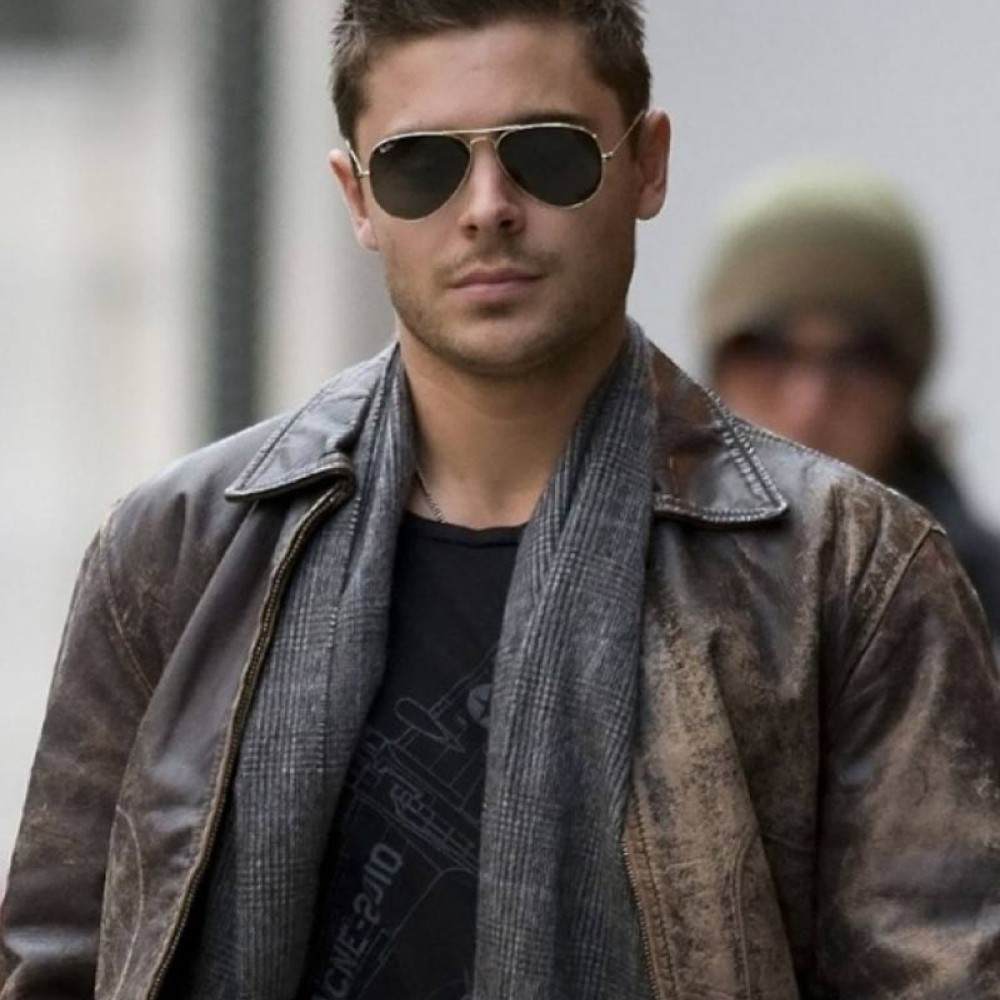 New Year's Eve Zac Efron Leather Jacket - Films Jackets