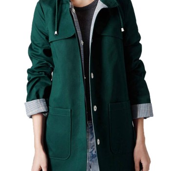 Doctor Who Jenna Coleman Green Hooded Jacket