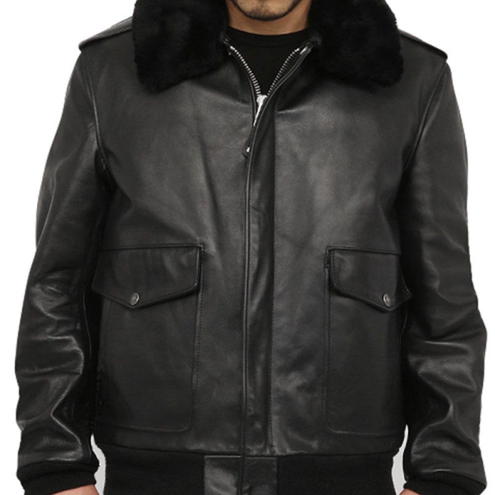 Drake Leather Jacket With Fur Collar - Films Jackets