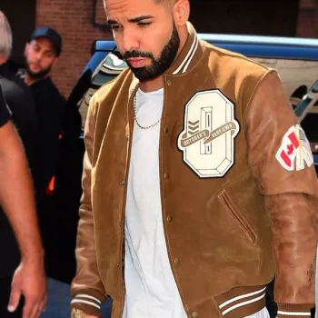 Drake Suede Leather Brown Varsity Jacket