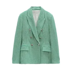 Emily In Paris S2 Emily Cooper Green Check Coat