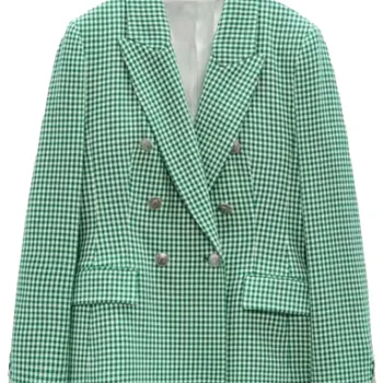 Emily In Paris S2 Emily Cooper Green Check Coat