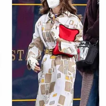 Emily In Paris S2 Lily Collins Crinkle Coat