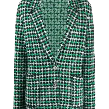 Emily In Paris S2 Lily Collins Green Houndstooth Blazer