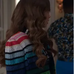 Emily In Paris S2 Lily Collins Rainbow Jacket