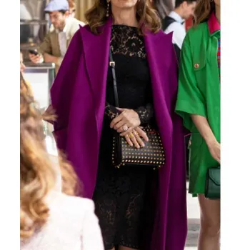 Emily In Paris S2 Philippine Leroy-Beaulieu Purple Coat