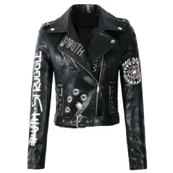 Eye Dare You Black Leather Jacket