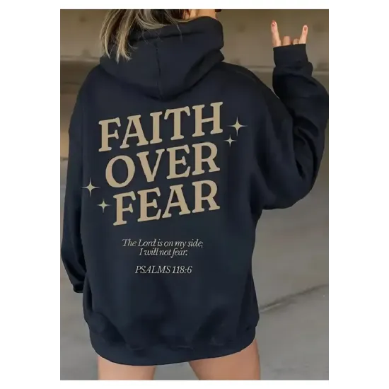 Faith Over Fear Black Hoodie