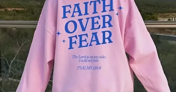 Faith over feelings hoodie pink on sale