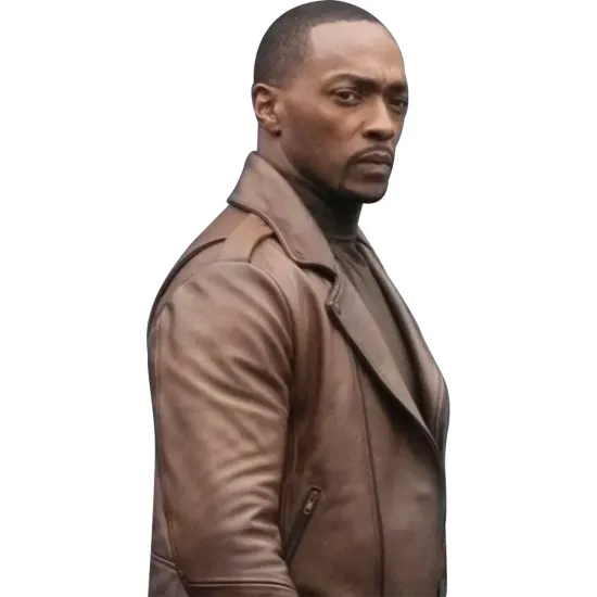 Falcon and Winter Soldier Anthony Mackie Asymmetrical Leather Jacket