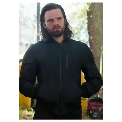 The Falcon and The Winter Soldier Sebastian Stan Bomber Black Jacket