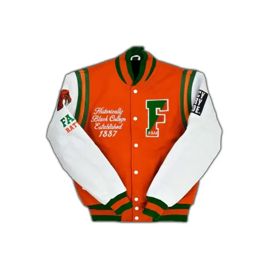 Famu Motto 2.0 Orange Varsity Jacket