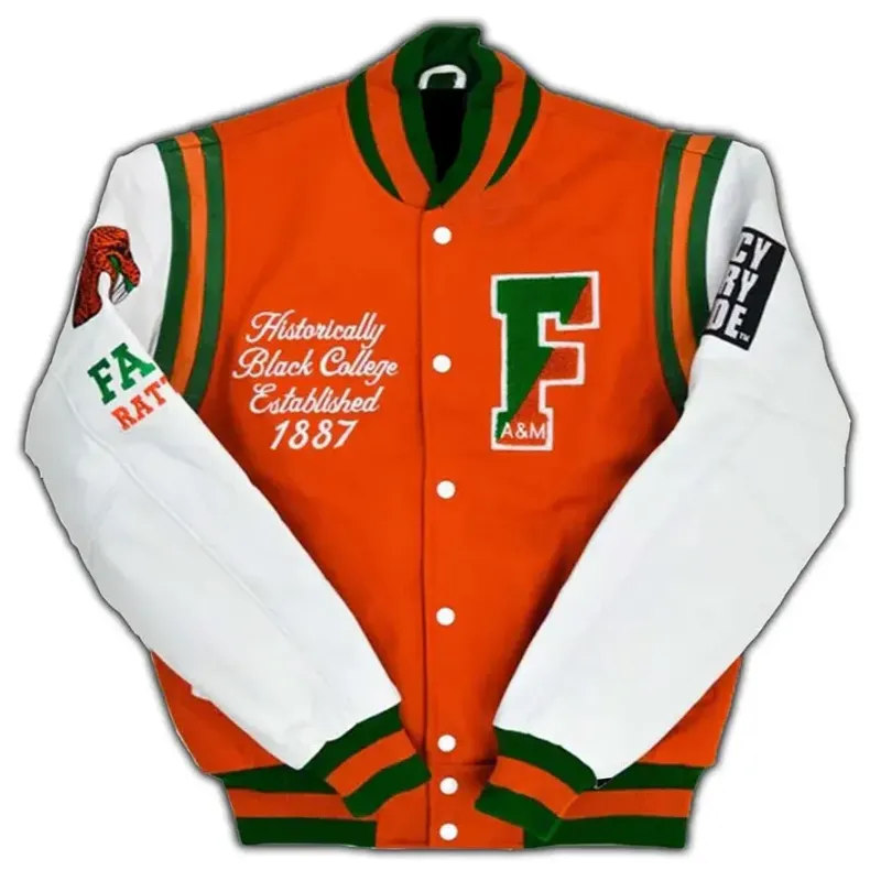 Famu Motto 2.0 Orange Varsity Jacket