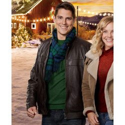 Sean Faris A Veteran's Christmas Brown Leather Jacket