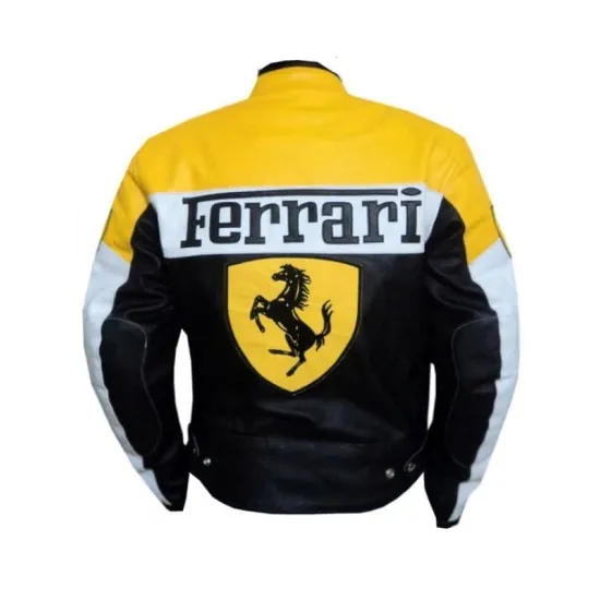 Ferrari Leather Motorcycle Yellow Jacket