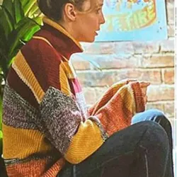 Free Guy Jodie Comer Woolen Striped Sweater